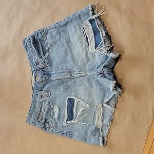 Madewell, Size 24 "The Momjean Short", Light Wash with Med Wash Under Holes. EUC
